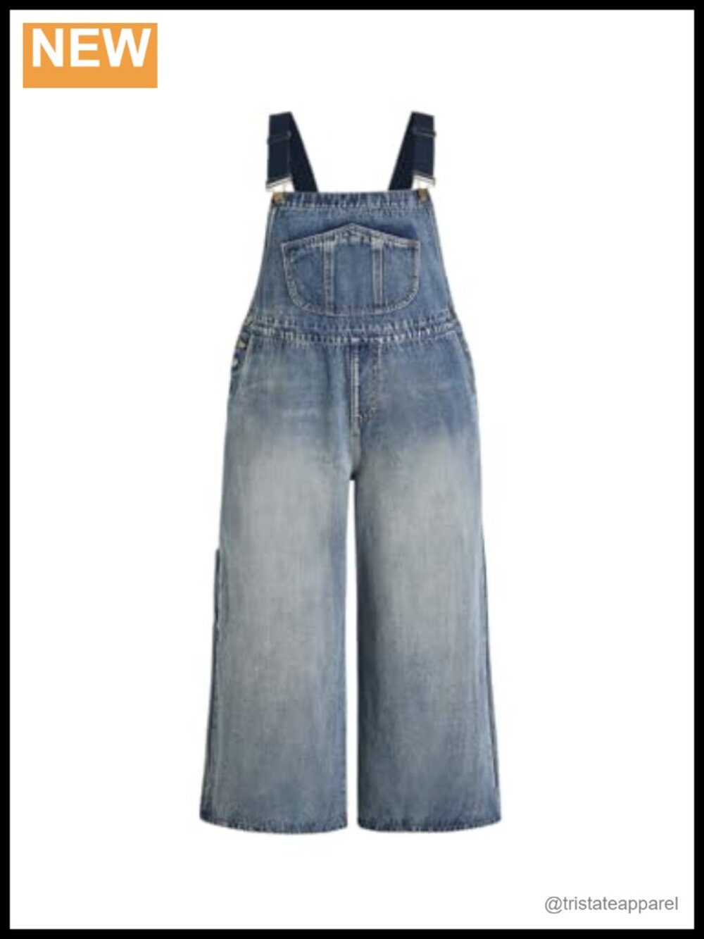 Plus Size Denim Overall Bib Wide Leg Adjustable Strap Jean Jumpsuit